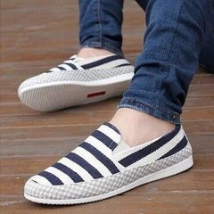 New summer bean shoes, men's leisure Korean version, old Beijing cloth shoes, spring pedal pedal lazy canvas man shoes Forty 770 deep blue