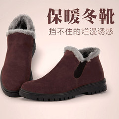 A light snow boots shoes men boots waterproof fur boots cotton and cotton shoes and winter warm male Thirty-eight brown