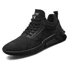 Men's shoes fall 2017 new men's sport shoes running shoes in winter trend of Korean men Thirty-eight Pure black