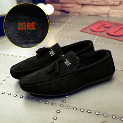 Summer Shoes Mens Shoes Mens social lazy peas acne tease shoes red Korean youth leisure shoes Forty-three Black (with NAP) (slightly smaller)
