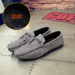 Summer Shoes Mens Shoes Mens social lazy peas acne tease shoes red Korean youth leisure shoes Forty-three Grey (with NAP) (slightly smaller)