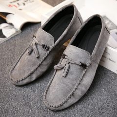 Summer Shoes Mens Shoes Mens social lazy peas acne tease shoes red Korean youth leisure shoes Forty-three Gray (slightly smaller)
