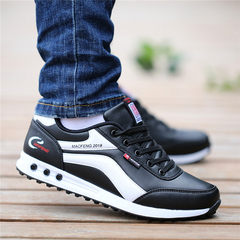2017 new autumn and winter leisure shoes all-match leather shoes leather shoes shoes waterproof movement trend of Korean This is a smaller size Z5115 black and white