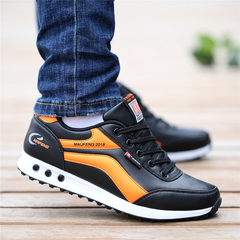 2017 new autumn and winter leisure shoes all-match leather shoes leather shoes shoes waterproof movement trend of Korean Forty-four Z5115 black tangerine