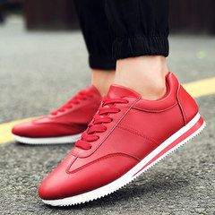 Autumn shoes shoes Agam white shoes white shoes all-match British trend of Korean men's athletic shoes Forty-one H22 red