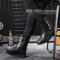 Autumn and winter high tube Martin boots boots boots boots Korean men shoes men boots boots male fashion Thirty-eight Black 832 Standard Code