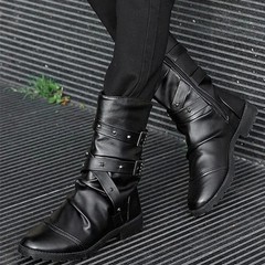Autumn and winter high tube Martin boots boots boots boots Korean men shoes men boots boots male fashion Thirty-eight Black 230 Standard Code