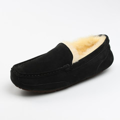 Winter Beanie shoes with cashmere sheepskin matte leather snow boots warm shoes casual shoes slip Forty Black hair shoes