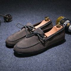 New autumn bean shoes, Korean shoes, social shoes, casual shoes, British leather shoes Forty-three gray