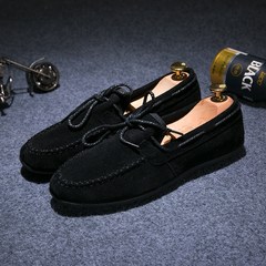 New autumn bean shoes, Korean shoes, social shoes, casual shoes, British leather shoes Forty-three black