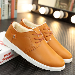 The winter men's casual shoes and cotton shoes and warm the Korean business shoes new sports shoes in students Forty-three yellow