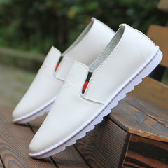 The British men's business casual shoes fall soft bottom shoes fashion trend of young men's casual shoes casual sports shoes Forty-three T108 skin white