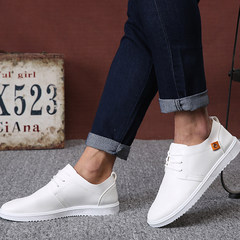 Autumn business shoes, casual shoes, men's shoes, men's shoes, students' sports, low shoes, running shoes Forty-three white