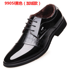 Mens business suits leather shoes, casual shoes black British winter Korean students increased. Thirty-eight 9905 black (standard plus cashmere gift gift)