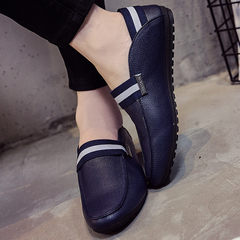 Doug shoes fall 2017 new men shoes leather shoes all-match personality trend of Korean loafer shoes in winter Forty-three H111 blue