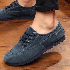Old Beijing shoes casual shoes for low male youth new comfortable air cowboy canvas shoes men Thirty-eight Navy Blue