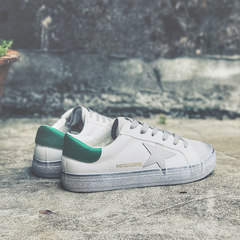 The fall of old small dirty shoes IFashion male stars in all-match lovers shoes trend of Korean students canvas shoes 37 female White and green
