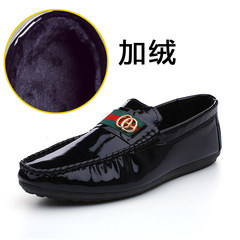 Li Yaoyang quickly with the Reds men shoes plus velvet shoes fall guy social spirit card Qi Doug shoes Forty-three 19 black - Velvet (slightly smaller)