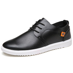 British low shoe, casual shoes, small leather shoes, running, spring flat, student business movement, Korean style male tide 40 standard code black