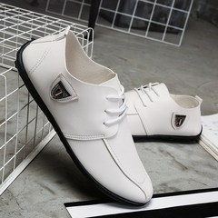 The 2017 men fall Doug lazy shoes new canvas shoes breathable leather casual all-match pedal. Forty-three PLD3 white