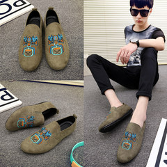 Doug shoes shoes casual shoes autumn student British spirit social shoes slip-on Korean guy Forty-three Brown A01