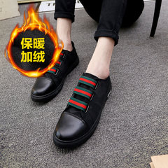 Reds shoes canvas shoes with deft male social spiritual guy shoes tide set foot shoes old Beijing shoes men Forty-three Black with small shot a large cotton [Code]