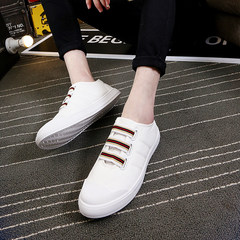 Reds shoes canvas shoes with deft male social spiritual guy shoes tide set foot shoes old Beijing shoes men Forty-three 987 white