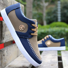 Autumn and winter with warm cashmere Mens low canvas shoes to help students all-match Korean leisure cloth shoes old Peking Man 40 (collecting insoles socks) A-26 yellow