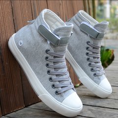 The white shoes help Korean men shoe lovers high canvas shoes to help tide Shoes Boys shoes 36 yards gray
