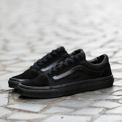 Francisco flagship store official genuine Vance flagship classic low shoes shoes canvas shoes, skateboard shoes tide Forty Low all black