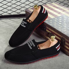 Autumn all-match men pedal Mens Casual Shoes Doug British shoes trend of Korean foot set low to help the lazy Forty-three 805 black