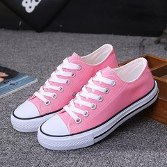 The spring and autumn male students high canvas shoes casual shoes black shoes shoes help female couple tie shoes. 35 (female) Pink pink
