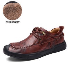 Every day, men's casual shoes shoes special offer warm autumn shoes leather business casual leather shoes. Thirty-eight 1619 red wine inner lining velvet