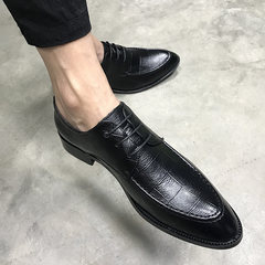 English shoes for men, shoes for business, casual shoes for young people, wedding shoes for young people Thirty-eight black