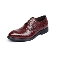 Crocodile shoes and leisure shoes business Korean male British men's leather shoes, Bullock shoes. Thirty-eight Two generations of wine red