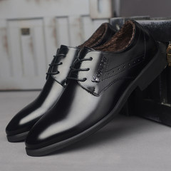 Dandy shoes autumn winter dress shoes authentic British male leather business pointed shoes wedding shoes Thirty-eight Dianyahei