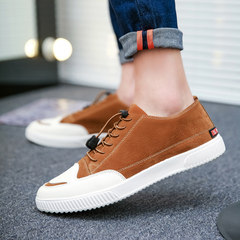 Boys shoes Korean ulzzang Japanese youth trend all-match British business in Hong Kong Sports shoes male wind shock Thirty-nine Yellow brown
