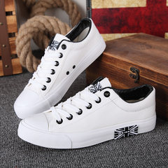 Canvas shoes breathable shoes shoes white autumn Korean male students help teenagers low trend shoes casual shoes Forty-two A03 m flag white