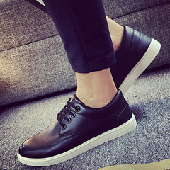 Summer leisure sports shoes shoes British flat trend of Korean business small leather shoes shoes black shoes Forty-three Chocolate