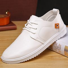 Spring men's shoes trend of Korean men casual shoes leather shoes business New England boys fashion sports shoes 41 Standard Code white