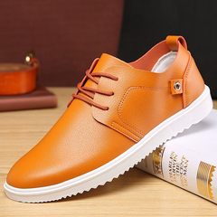 Spring men's shoes trend of Korean men casual shoes leather shoes business New England boys fashion sports shoes 41 Standard Code yellow