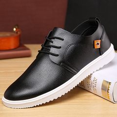 Spring men's shoes trend of Korean men casual shoes leather shoes business New England boys fashion sports shoes 41 Standard Code black