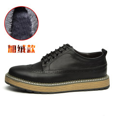 Autumn shoes Bullock men shoes casual shoes men in England increased winter cotton shoes and shoes. Standard leather shoes number purchase Black fluff