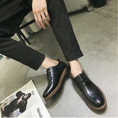 The new winter men's casual shoes shoes Bullock Korean Vintage mens shoes all-match tide Forty-two black