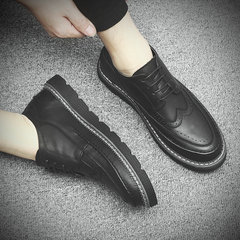 Male shoes shoes 2017 new trend of Korean winter in England increased all-match plus cashmere Mens Casual Thirty-eight Black black sole