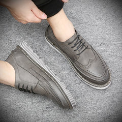 Male shoes shoes 2017 new trend of Korean winter in England increased all-match plus cashmere Mens Casual Thirty-eight gray