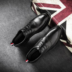 The British men's shoes autumn Bullock carved leisure business increased in men's shoes retro dress shoes Thirty-eight black
