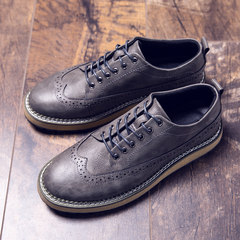 Autumn Bullock carved shoes Vintage leisure bulk shoes shoes shoes all-match trend of Korean men 41 collection priority CLP01 gray