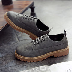 Autumn Bullock carved shoes Vintage leisure bulk shoes shoes shoes all-match trend of Korean men 41 collection priority 9802 gray