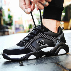 Men`s shoes in autumn and winter add fleece warm warm cotton shoes inside heighten sports leisure 100 take the Korean version of the fashionable running shoes 38 889 black and white